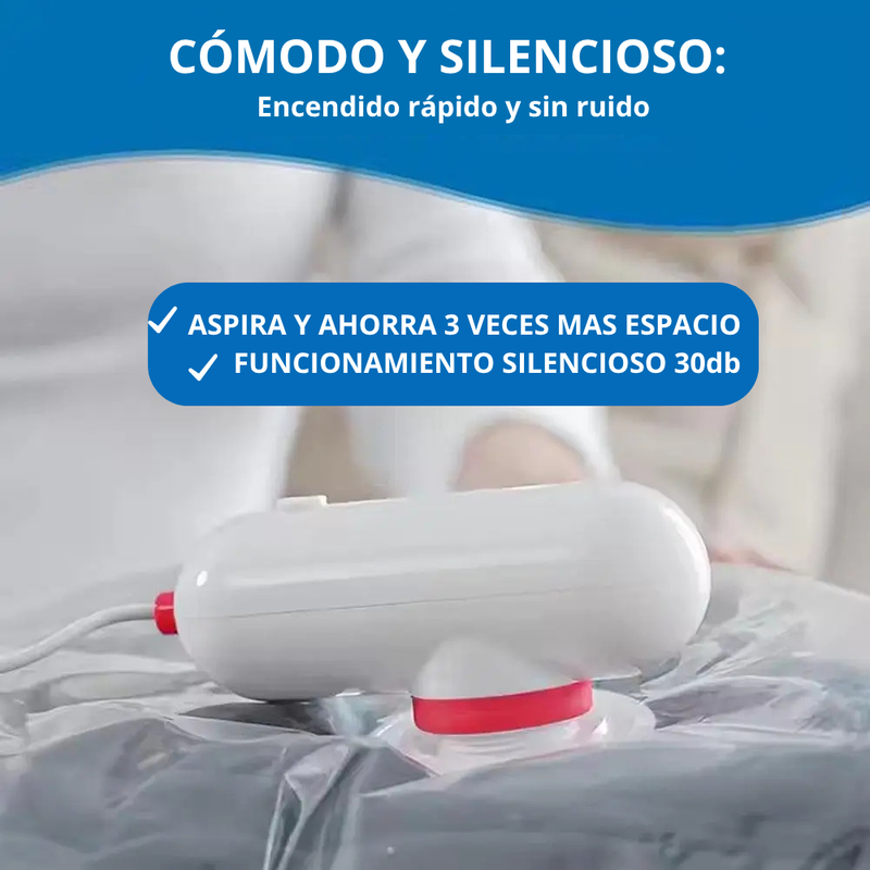 COMPACT-BAGS Bolsas al Vacío para Viajar + Mini aspirador USB!
